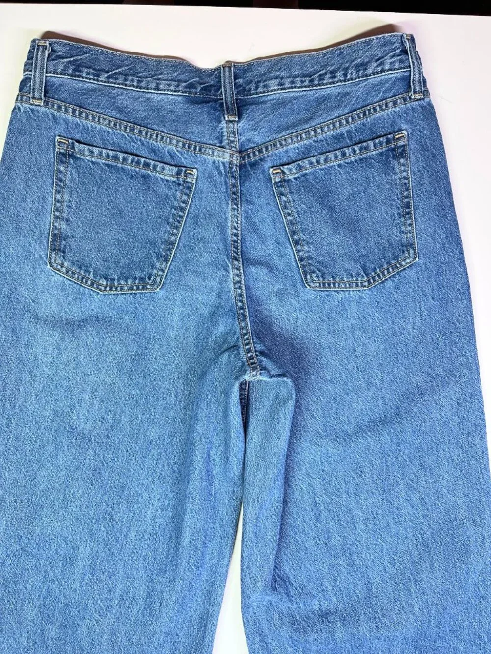 Old Navy Size 10 Long Mid-Rise Wow Baggy Wide Leg Blue Jeans